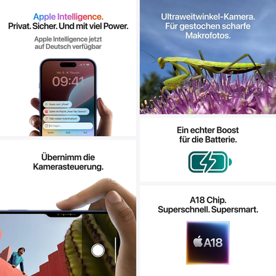 Apple iPhone 16 128GB Schwarz MYE73ZD/A