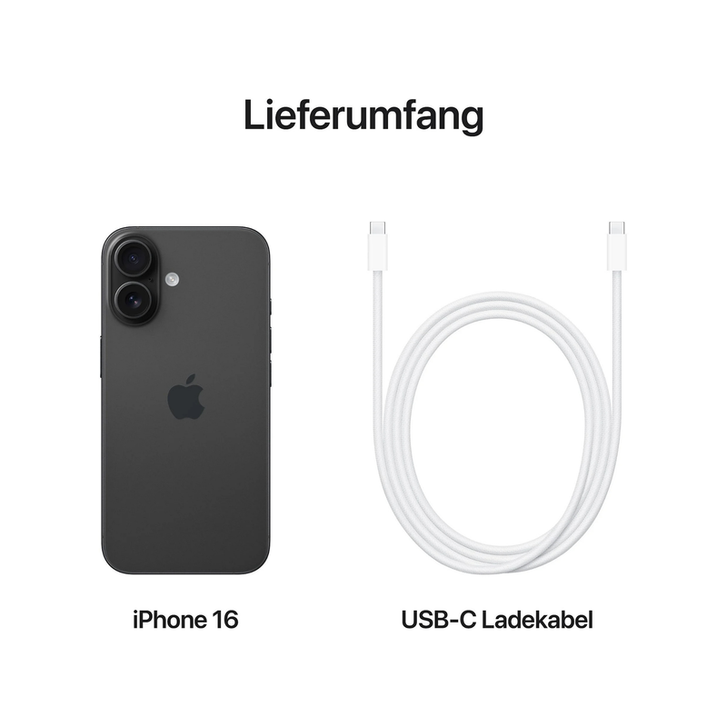 Apple iPhone 16 128GB Schwarz MYE73ZD/A