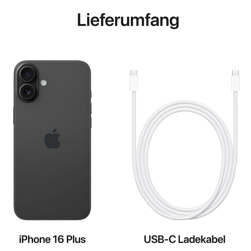 Apple iPhone 16 Plus 128GB Schwarz MXVU3ZD/A